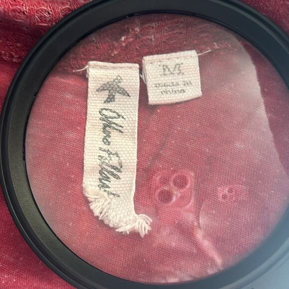 Others Follow Red Burnout Waffle Knit High Low Long Sleeve Hoodie Size M  Skater - Picture 12 of 13